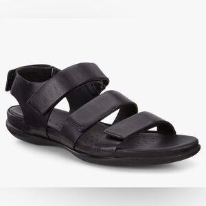 ECCO Women's Black Leather Ankle Strap Sandals SZ 10 EU 41